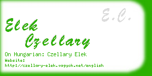 elek czellary business card